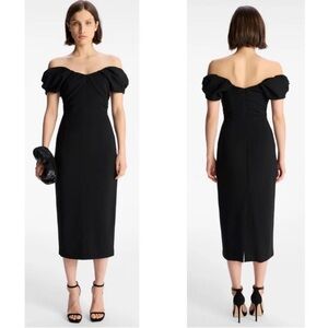 A.L.C. Black Strapless Midi Dress